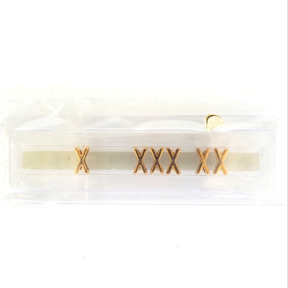 New Fire Mountain Bead Co Jill Wiseman jewelry slide lock Letter X Gold Tone
